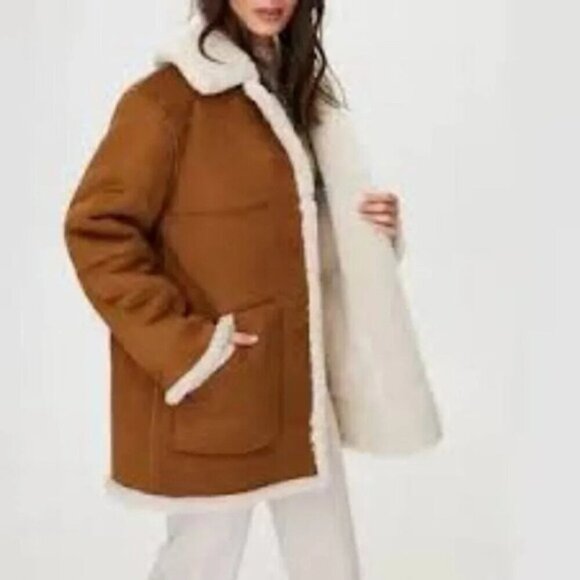 Wilfred Free Aritzia Ranch Jacket Faux Suede Sherpa M - Picture 2 of 13